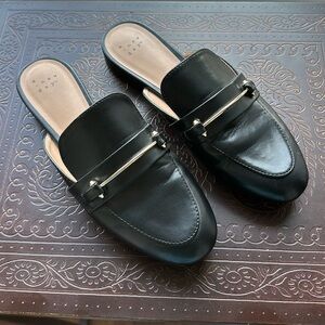 A New Day Black Faux Leather Mules